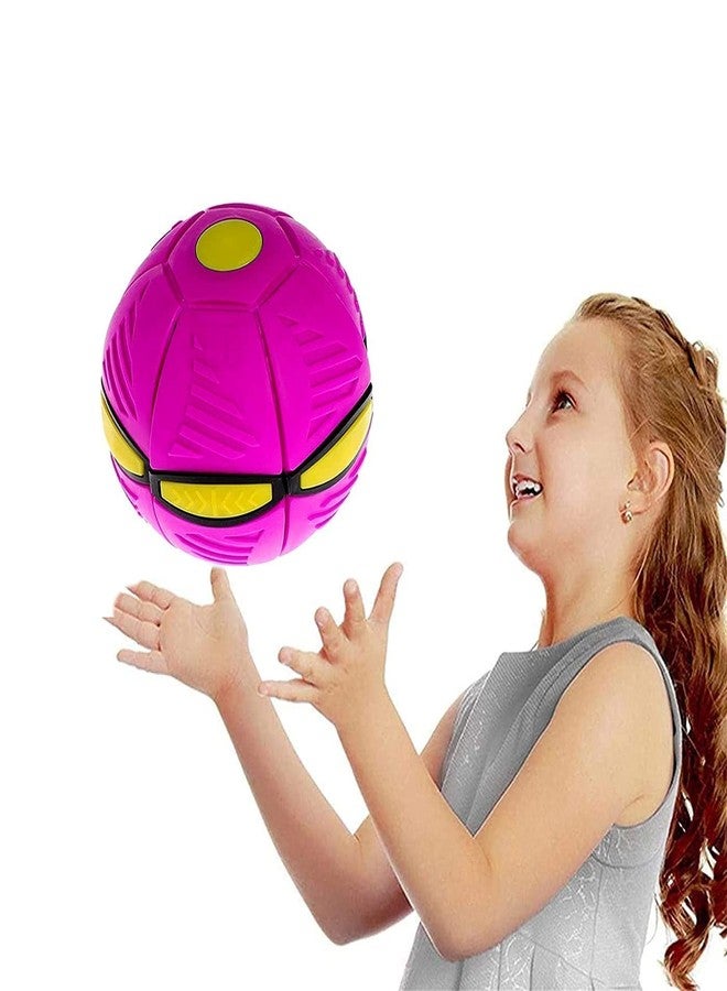 Samip UFO Ball/Interactive Flying Saucer Toy/Pet Training/Other Outdoor Magic Game with Super Lighting Play for Fun, Deformed Flying Ball Toy, Air Hover Football for Kids, Magic UFO Ball (Pink) - Image 3